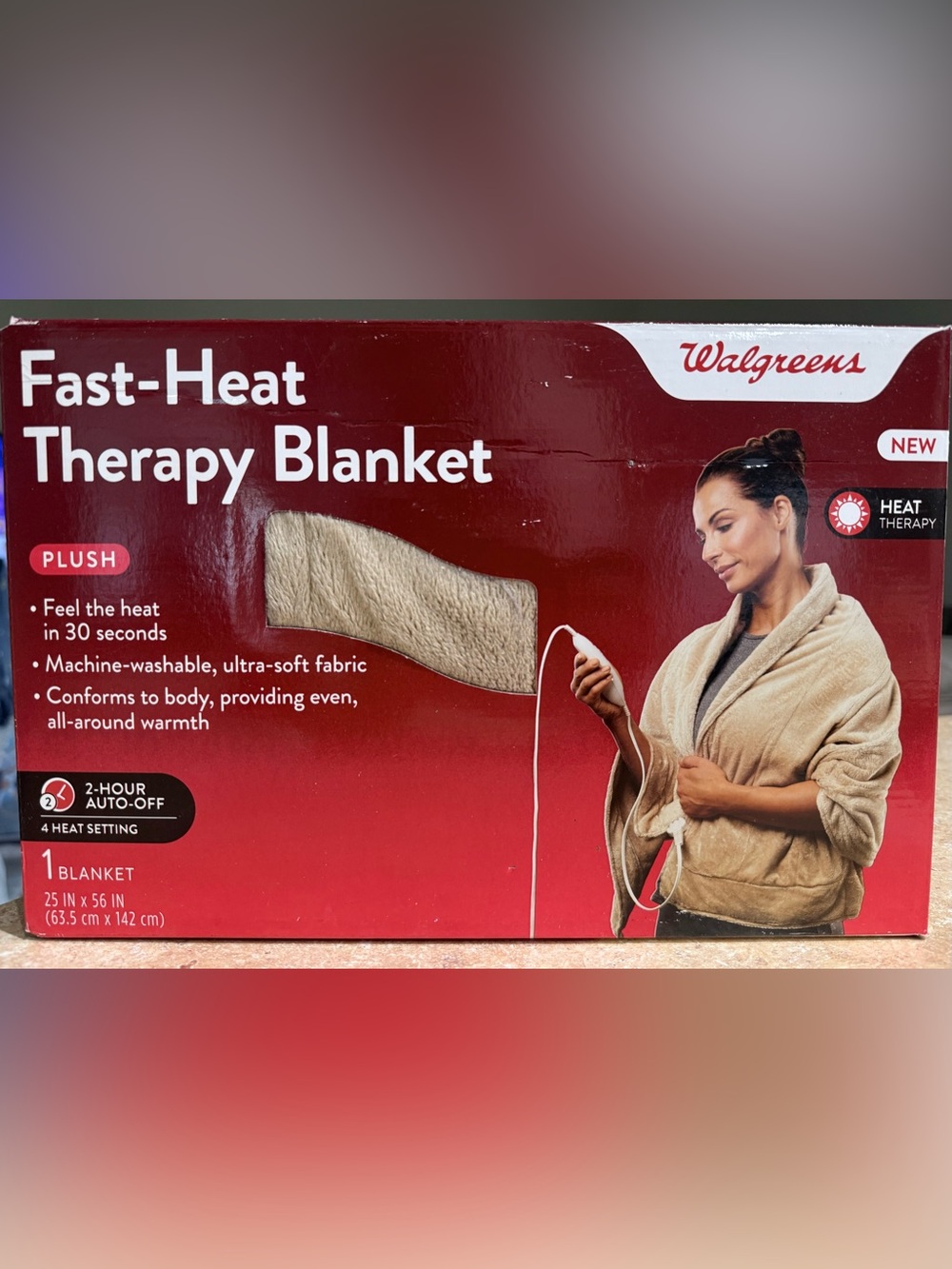 NEW! Electric Heated Throw Blanket - Beige